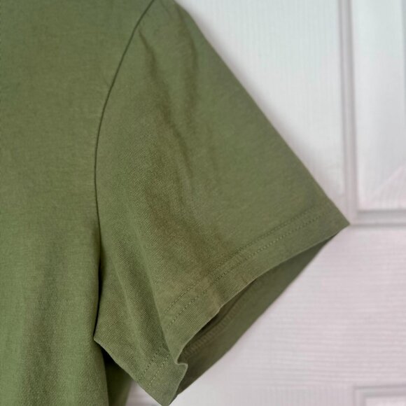 H&M Men’s Regular Fit T-Shirt Small Olive Green Short Sleeve Cotton Casual Tee - Picture 5 of 7